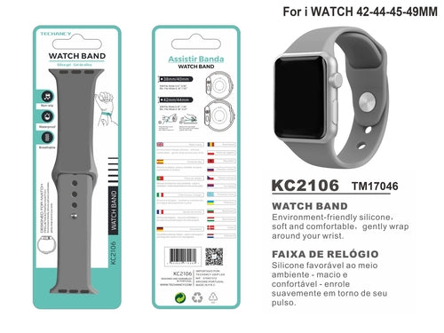 Techancy Pulseira De Silicone Cinzenta KC2106, Compatível Com Apple